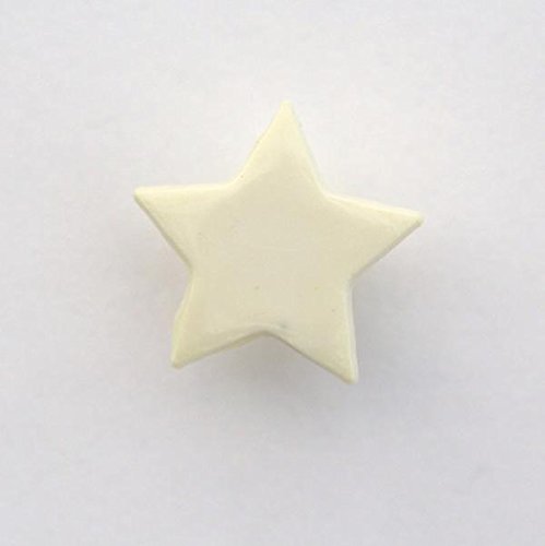 Lot de 6 x Boutons Etoile 14mm : Attache Dos - Crème Cover