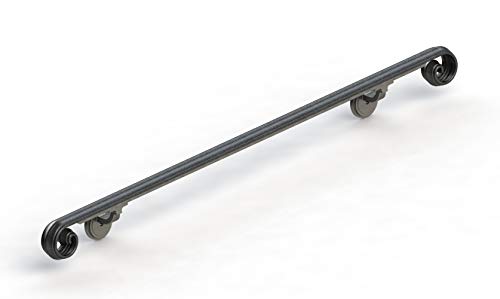 Scroll Wrought Iron Handrail, Railing (2'), Adjustable Brackets