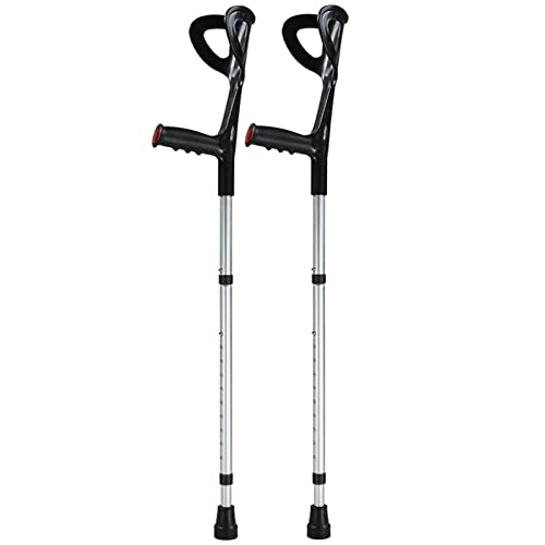 Stampelle Regolabili per Adulti, Stampelle Pieghevoli per L'avambraccio, Stampelle in Alluminio Leggero, per Altezza 140-190 cm
