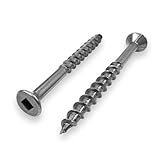 BCP Fasteners 100 Qty #8 x 2-1/2' Stainless Steel Fence & Deck Screws - Square Drive Type 17 (BCP212)