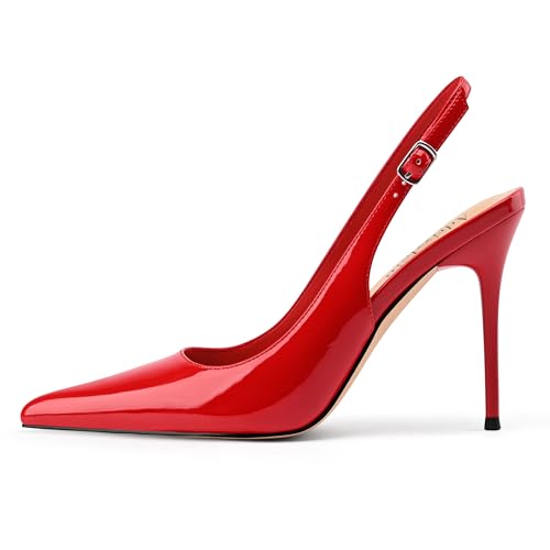 Image of Adrizzlein Slingback Heels for Women Stiletto High Heels Pumps