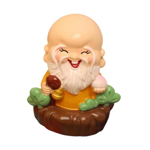 KESOTO Statue chinoise, sculpture, figurine traditionnelle, ornement pour bureau, salon, bureau, Dieu de La Longévité