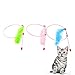 BESPORTBLE 3 Pcs Colorful Cat Teaser Wand with Steel Wire and Plastic Skid Handles for Interactive Cat Exercise and Play at Home Random Mixed Colors Random Color
