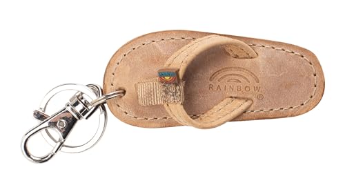 Rainbow Sandals Luxury Leather Sandal Key Chain - Buckskin
