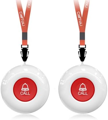 CallToU Wireless Call Buttons for Caregiver Pager and Restaurant Calling Pager Waterproof 500+ Feet Operating Range for Elderly/Patient/DisableË†Need to Be Paired with Receiver to Work