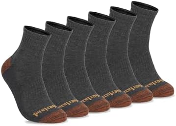 Timberland Mens Socks, Comfort Quarter Socks, Arch Support, Padded Cushion, Moisture Control (Size 7-12, Multiple Colors; Assorted 6 Pack)