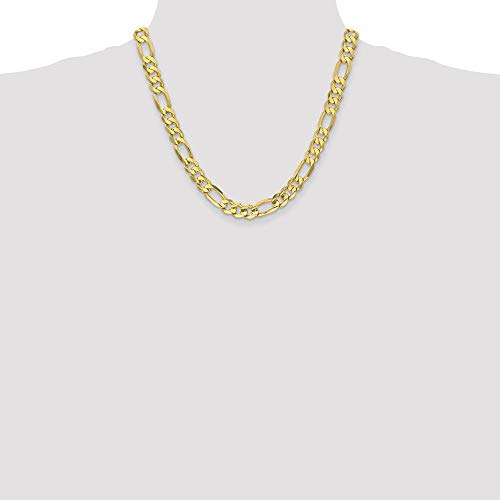 10k Yellow Gold 8.75mm Concave Link Figaro Chain Necklace 22 Inch Pendant Charm Fine Jewelry For Women Gifts For Her 10k Yellow Gold 8.75mm Concave Link Figaro Chain Necklace 22 Inch Pendant Charm Fine Jewelry For Women Gifts For Her - Image 7