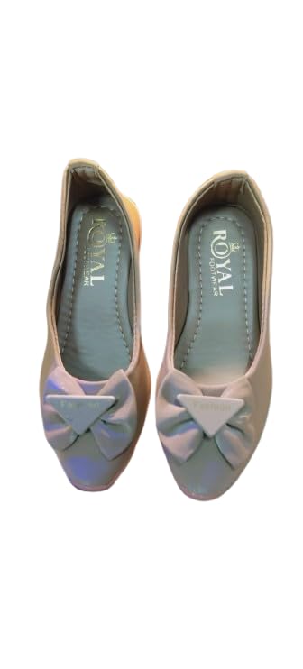 Slip-On Ballet Flats Elegant Bow Detail Casual Dress Shoes, Office, Parties, and Walking – Comfortable Round Toe Footwear for Girls and Ladies Nude, Beige-image-1