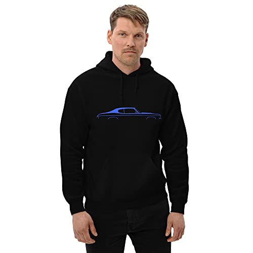 1970 Chevelle Silhouette Collector Car Owner Chevy Muscle Cars Blue Lines Custom Hoodie4