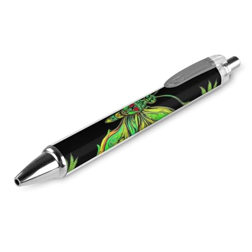 Meaudiwes Classic Smooth Writing Pen Premium Retractable Ballpoint Pen With Quick Dry Ink Butterfly Weed Leaf Art