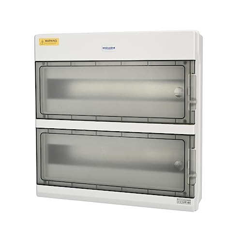 Mollom 36 Way Power Distribution Box with Bus Bars and Din Rail