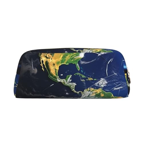 BSCKKDMN レザー 筆箱 かわいい ジッパー ペンシルポーチ ペンバッグ 多機能 旅行 メイクアップ コスメバッグ アースキー ポーチ 女性 男性 仕事 オフィス