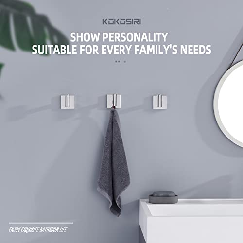Image of KOKOSIRI Robe Hook Bathroom Towel Coat Hooks for Bath Kitchen Wall 3 Pack Chrome Stainless Steel B1013CH-P3