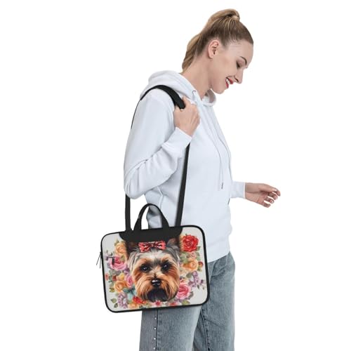 Bolso de hombro para laptop con diseño floral unisex miniatura 7