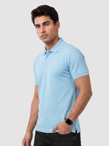 Image of Beyoung Imported Poly Regular Fit Solid Polo Tshirt for Men | Collar Tshirt | Half Sleeves | Solid Casual T-Shirt