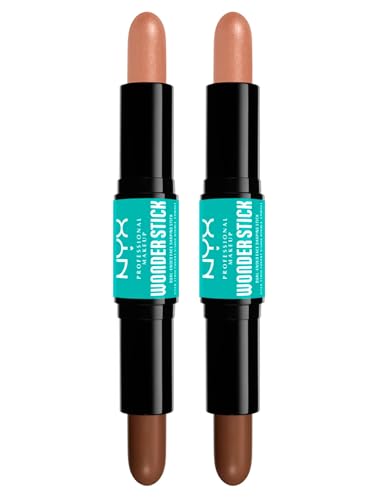 NYX Professional Makeup Duo Contouring Wonderstick Tonalità 04 Medium a Doppia Punta Corregge Scolpisce Illumina Ultra Modulabile Formula Vegana - 2 Stick Contouring da 8g