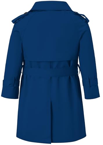 Image of Betusline Boys Waterproof Trench Coat Double Breasted Classic Belted Outwear Jacket Dress Coats