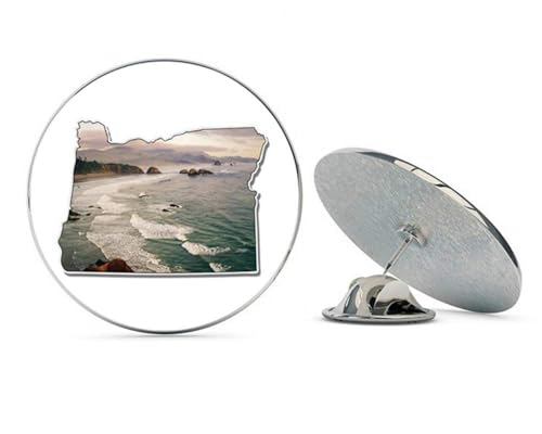 Oregon Coast I Love Oregon Native Local Metal 0.75" Lapel Hat Pin Tie Tack Pinback2