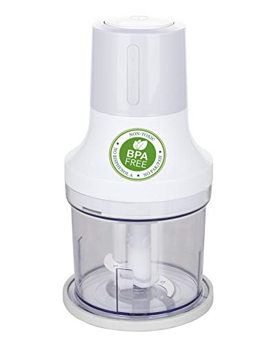 Emerio Picadora universal con depósito de 500 ml de volumen, 260 W, multipicadora eléctrica con 2 cuchillas de acero inoxidable para picar carne, cebollas, frutas, verduras