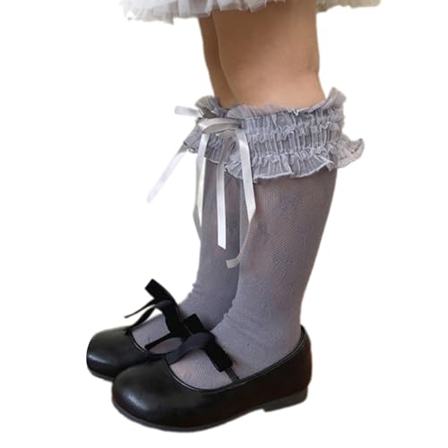 Soft & Breathable Middle Calf Socks Girls Socks for Kids with Bowknot Design for Everyday Wear and Special Occasion3