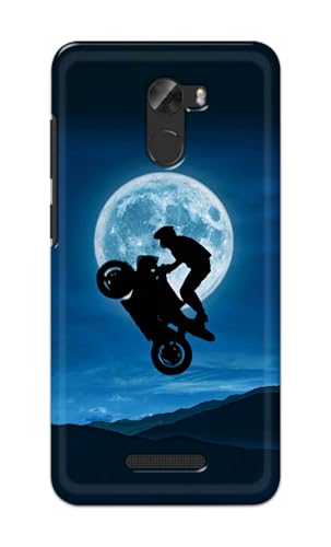 Image of Printed Hard Back Cover for Gionee A1 Lite Back Cover (Biker On Moon) -190724(DP)