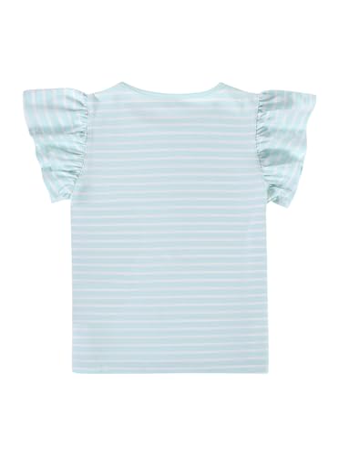 Image of Girls Striped Shirt Flutter Sleeve Top Crewneck Cute Summer T Shirts Casual Tees Blue Stripe 13-14 Years