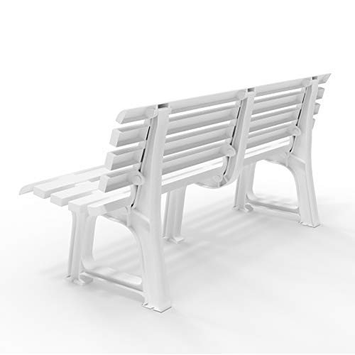 Gartenbank Sitzbank Parkbank Bank Orchidea Gartenmöbel Kunststoff 3 Sitzer 145x49x74cm weiß - 3