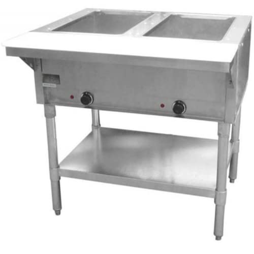 fse st-1202 3339 open well steam table electric with two wells cutting board stationary