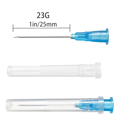 Image of 100 PCS 23 Ga 1 inch Lab, Dispensing Liquids, Individually Packaged | 23g 1 inch Luer Lock Accessories, Disposable Lab Utensils,Refilling inks