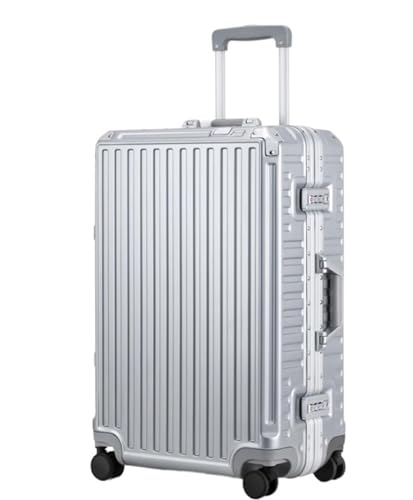 Durable Suitcase for Women Suitcase Hard Shell Luggage With Aluminum Frame，No Zipper Suitcase With Spinner Wheels Retro Suit Case (Color : F, Size : 24in)