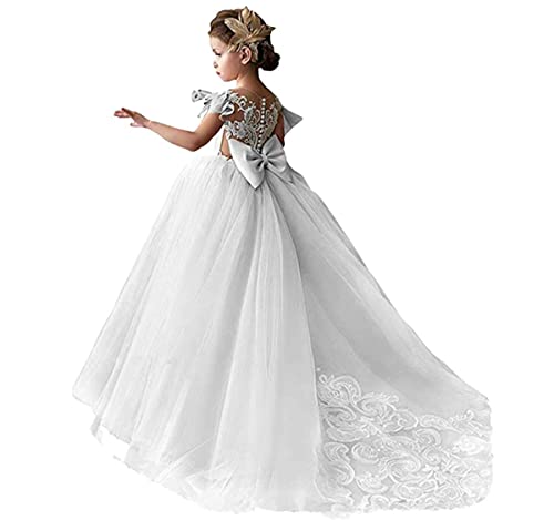 Lace Tulle Flower Girl Dresses for Wedding Party Kids Prom Ball Gown GZY230