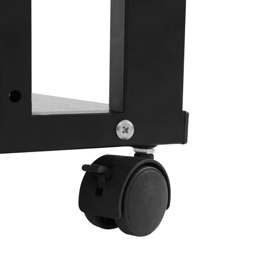 CRYBY 5-Tier AV Media Stand, Adjustable Audio Rack Tower Stereo Cabinet with 4 Lockable Universal Wheels, 88.18-110.23lbs Capacity Stereo Components Rack for Living Rooms, Offices, Recording Studios - Image 6