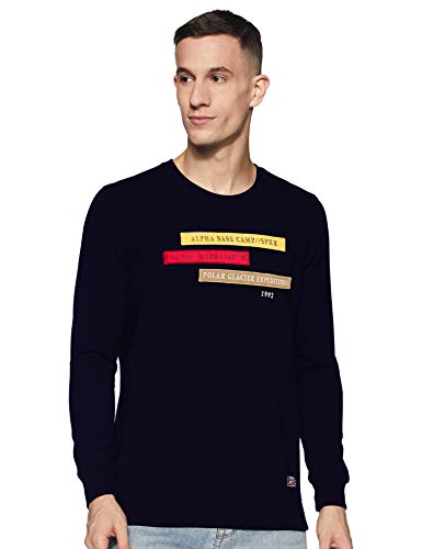Image of Spykar Men's Cotton Round Neck T-Shirts