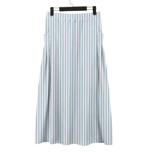 Linen Floral Pleated Maxi Skirts for Women Boho Flowy Vintage A Line Beach Skirts Elastic Waist Long Skirt with Pockets3