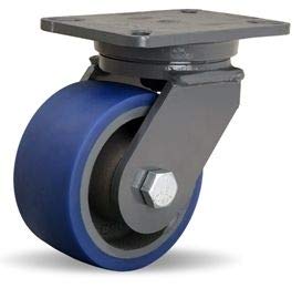 Hamilton Champion Swivel Caster Part# S-CH-63SPB 6" x 3" Ergo-Glide Polyurethane (85A) on Cast Iron Wheel with 3/4" Sealed Precision Ball Bearings - 1,800 lbs Capacity - USA Made