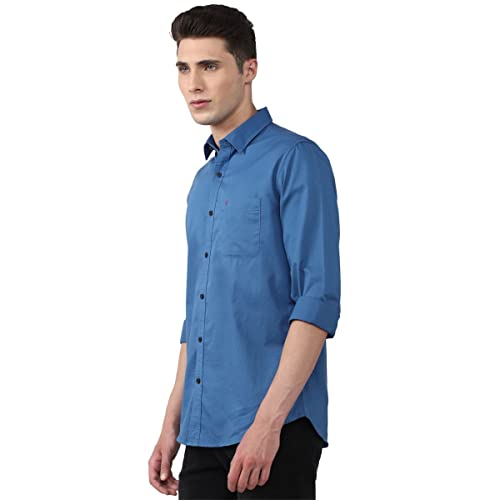Image of Van Heusen Solid Casual Shirt for Men| Premium Cotton| Full Sleeves| Regular Fit |Breathable Fabric |
