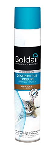 BOLDAIR - Destructeur d'odeurs animales - Absorbe et neutralise les odeurs - textiles et litières - parfum léger - Efficacité longue durée - Pulvérisation sèche - 500 ml - Fabrication française Cover