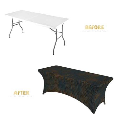 Nappe rectangulaire élastique anti-vent motif code de programmation pour table de bureau - 5