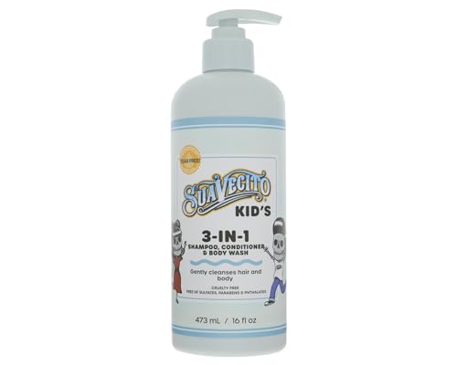 Image of Suavecito Kid's 3-in-1 Shampoo, Conditioner, & Body Wash Milk & Honey Scent 16 oz Pump Bottle - Clinically Tested Cruelty Free Formula Free of Sulfate, Parabens, & Phthalates Ensuring No Tears