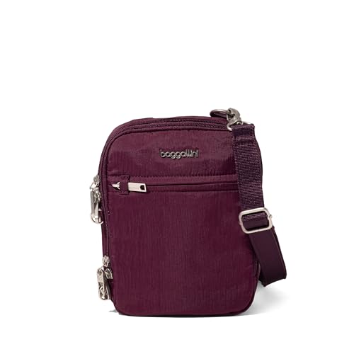 Image of Baggallini Securtex Anti-theft Mini Everything Crossbody Bag, 6.3 inchx8.25 inch Rfid, Locking Zippers & Cut-resistant Strap