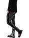 Mens Stripe Track Pants Skinny Fit Stretch Trouser Elastic Jogger 1VWA0006 (Large, p122_Cha/Blk)