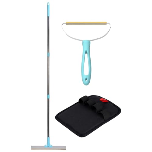 毛取り用カーペットレーキ - ペットのカーペットやファブリック家具用の再利用可能な糸くずほうきの毛取り器 3 個パック |猫、犬、ソファ、オートシット用のハンドル付き効率的なペットの毛スクレーパー