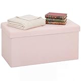 HOMCOM Puff Almacenaje, Rosa