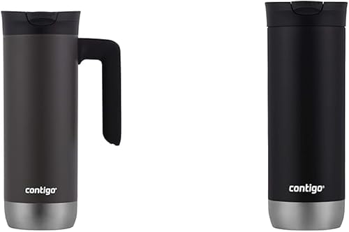 Contigo Superior 2.0 - Taza de viaje de acero inoxidable con asa y tapa a prueba de fugas y taza de viaje de acero inoxidable con aislamiento al