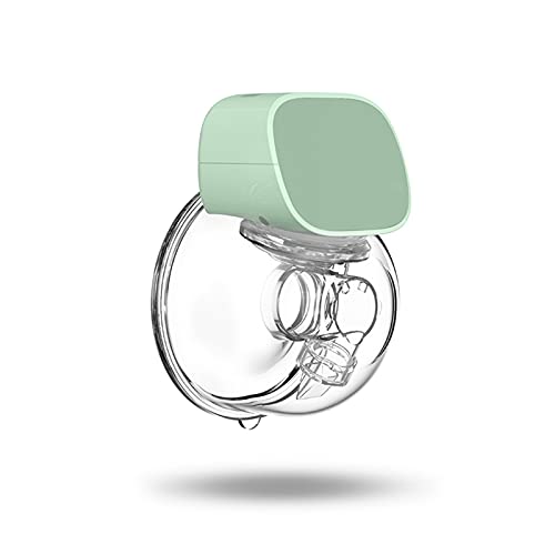 lyrlody Wearable Electric Breast Pump with 27mm Flange, Adjustable 2 Modes & 5 Levels, Silent Motor & Leak Proof Design for Discreet Use at Home Office Gym (Green)