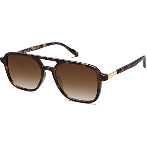 SOJOS Retro Aviator Sunglasses Womens Mens,Trendy Rectangle Shades SJ2202