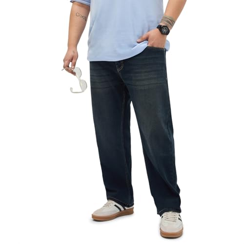 Image of Urbano Plus Men's Regular Fit Heavy Washed Denim Jeans Stretchable