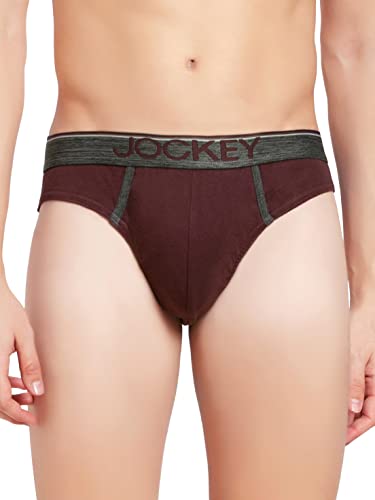 Image of Jockey 8044 Men's Super Combed Cotton Rib Solid Brief with Ultrasoft Waistband