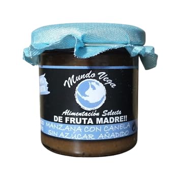 Mermelada de FRUTA MADRE 165gr Mundo Vega Artesana MANZANA-CANELA SIN AZÚCAR AÑADIDO (Pack 3 uds)