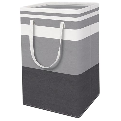 La Mejor Selección de Cestos para la colada plegables los 10 mejores. 50 Cesta plegable para la colada, 75L, con asas largas, resistente al agua para el baño del dormitorio